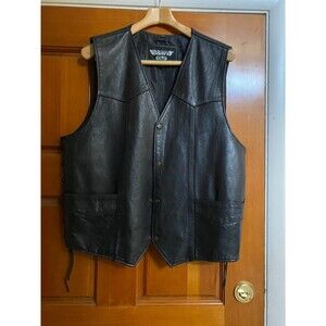 Bikers Club Mens Leather Vest SZ 48/Big Guy